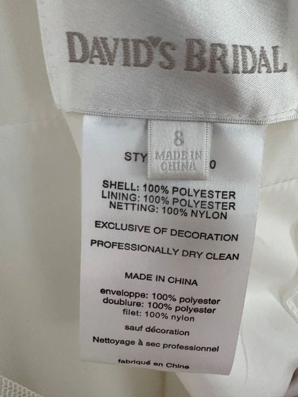 DAVID’S BRIDAL flower girl dress - Picture 8 of 8